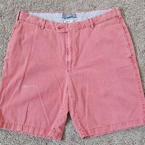 Men's Peter Millar Shorts Size 36 Golf Flat Front Brick Red Chino Small FLAW